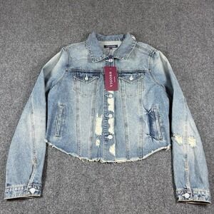 Women's Vigoss Distressed Jean Jacket/ Medium /‎ NWT